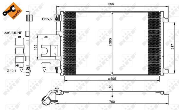 Condensator, climatizare 350042 NRF