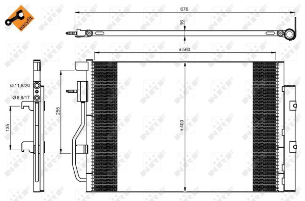 Condensator, climatizare 350044 NRF