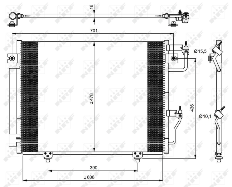 Condensator, climatizare 350049 NRF