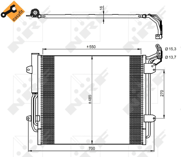 Condensator, climatizare 350054 NRF