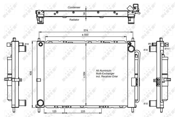 Condensator, climatizare 350068 NRF