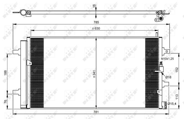 Condensator, climatizare 350069 NRF