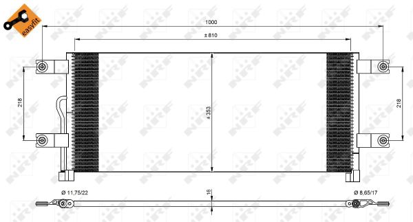 Condensator, climatizare 350074 NRF