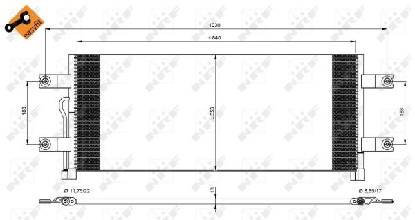 Condensator, climatizare 350075 NRF