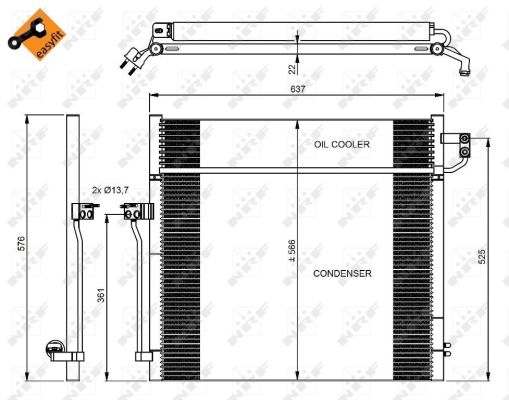 Condensator, climatizare 350080 NRF