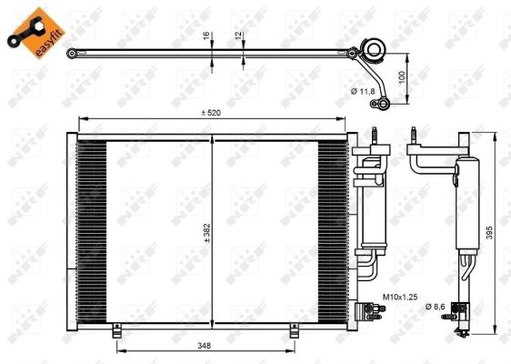 Condensator, climatizare 350205 NRF