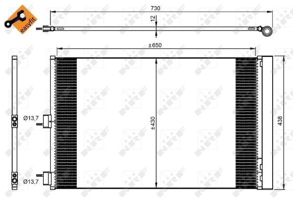 Condensator, climatizare 350206 NRF