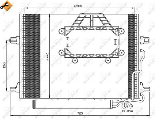 Condensator, climatizare 350211 NRF