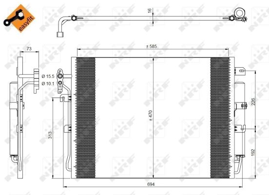 Condensator, climatizare 350217 NRF