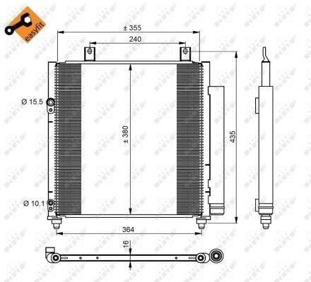 Condensator, climatizare 350221 NRF