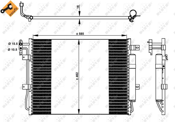 Condensator, climatizare 350330 NRF