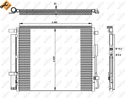 Condensator, climatizare 350333 NRF