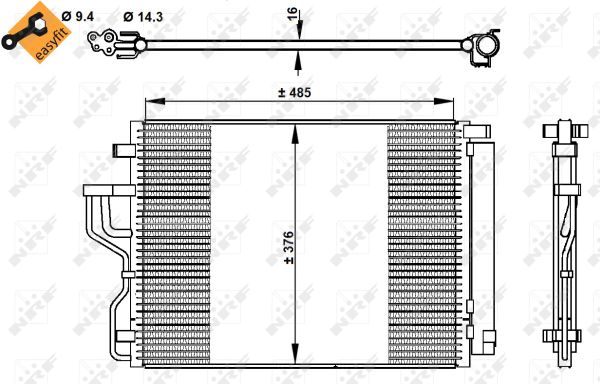 Condensator, climatizare 350334 NRF