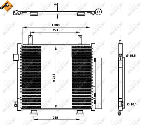 Condensator, climatizare 350337 NRF