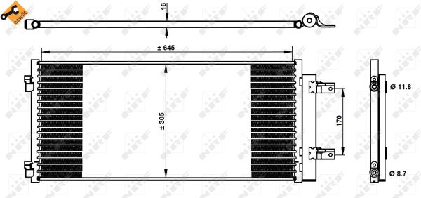 Condensator, climatizare 350338 NRF