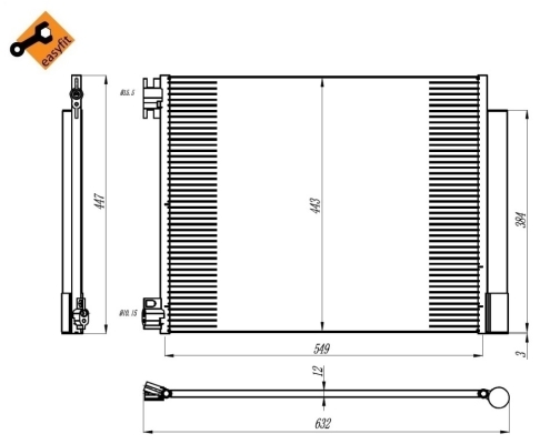 Condensator, climatizare 350393 NRF