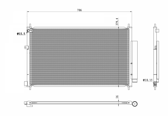 Condensator, climatizare 350419 NRF