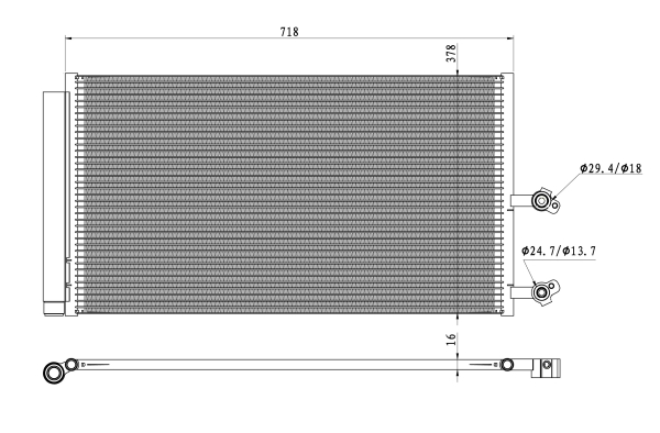 Condensator, climatizare 350450 NRF