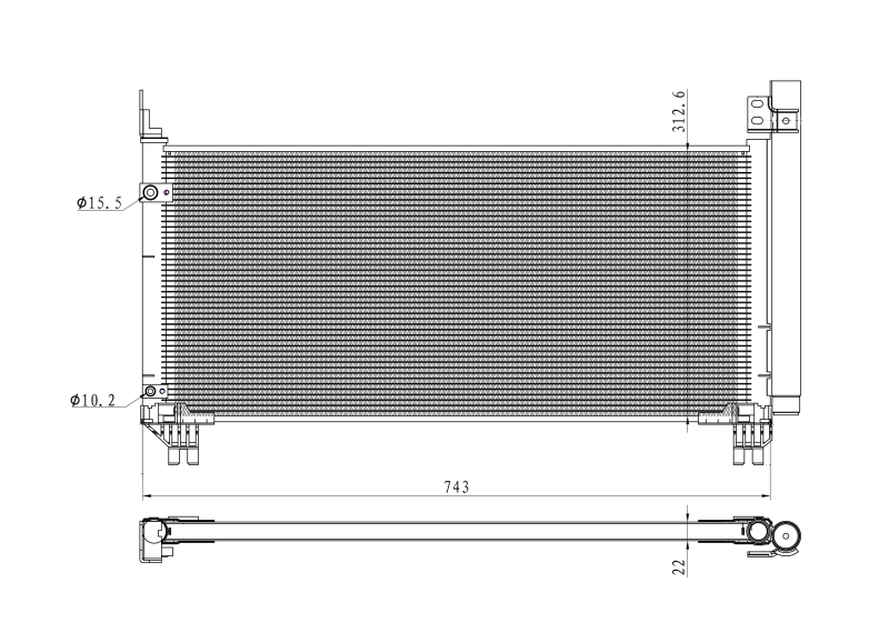 Condensator, climatizare 350466 NRF