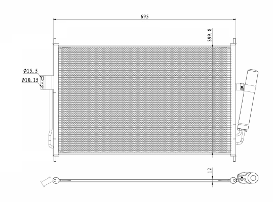 Condensator, climatizare 350490 NRF