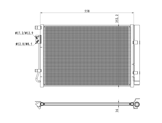 Condensator, climatizare 350492 NRF