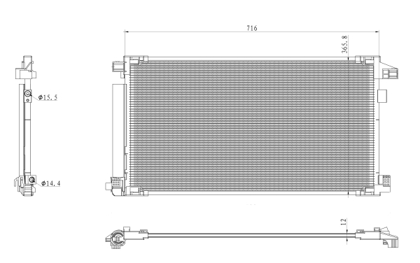 Condensator, climatizare 350500 NRF