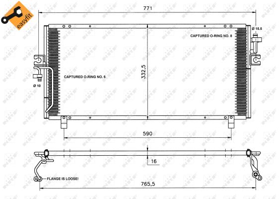 Condensator, climatizare 35195 NRF