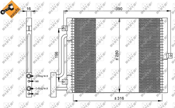 Condensator, climatizare 35307 NRF