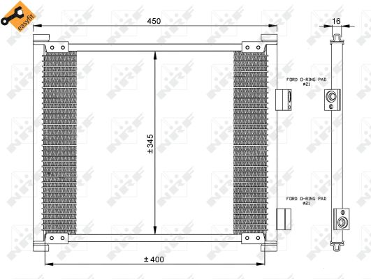 Condensator, climatizare 35357 NRF