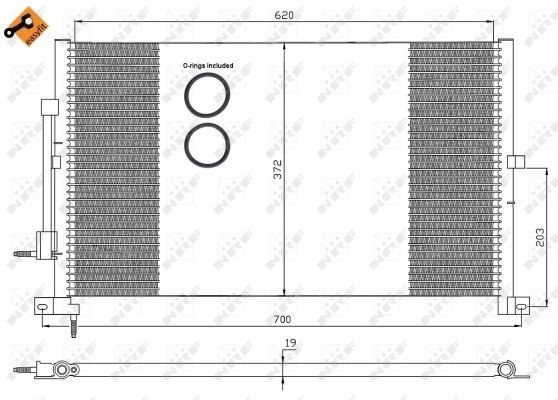 Condensator, climatizare 35365 NRF