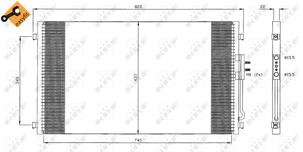 Condensator, climatizare 35383 NRF