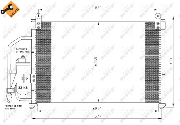 Condensator, climatizare 35393 NRF