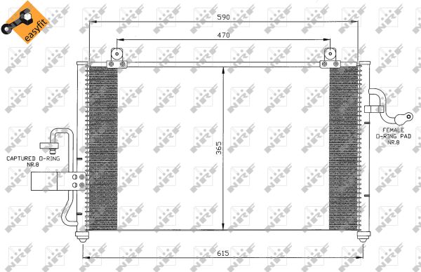 Condensator, climatizare 35425 NRF