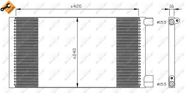 Condensator, climatizare 35487 NRF