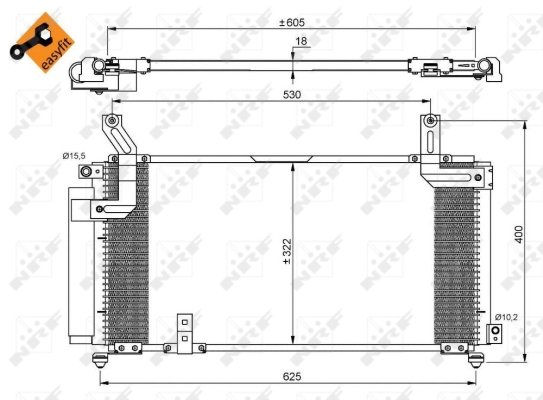 Condensator, climatizare 35847 NRF