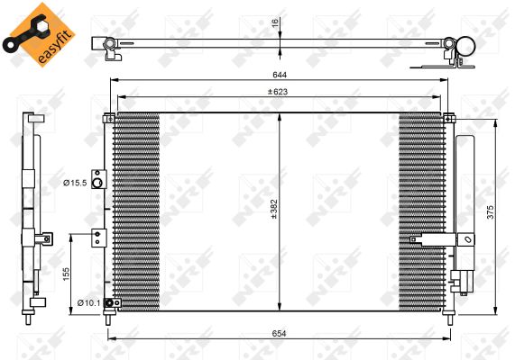 Condensator, climatizare 35865 NRF