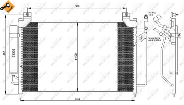 Condensator, climatizare 35881 NRF