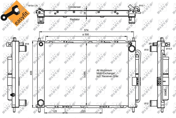 Condensator, climatizare 35886 NRF