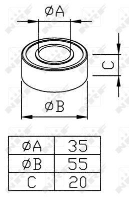 Rulment, arbore compresor 38286 NRF