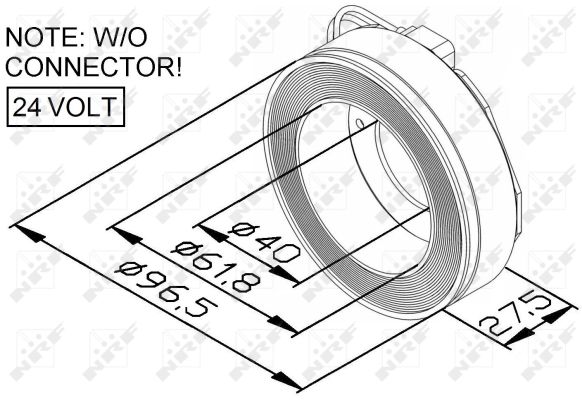 Bobina, ambreiaj magnetic compresor 38448 NRF