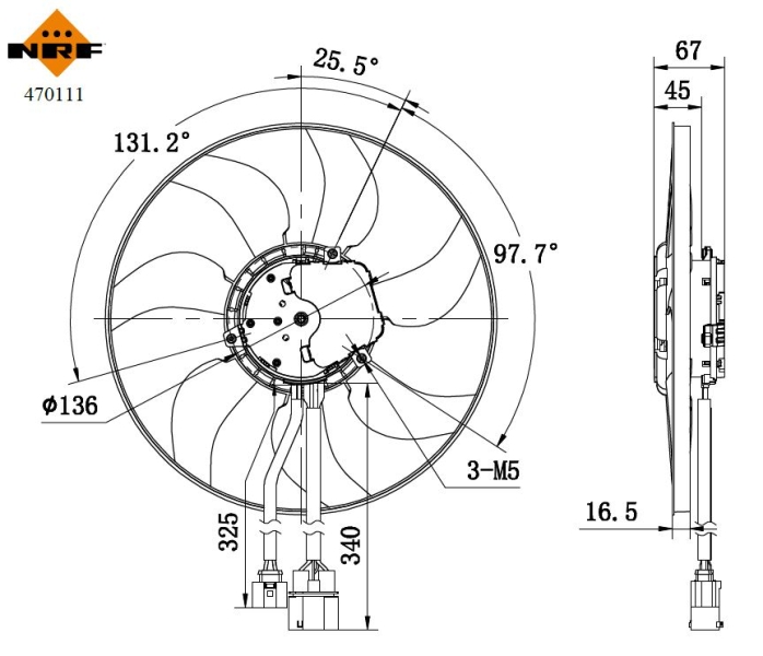 Ventilator, radiator 470111 NRF