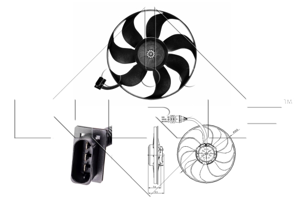 Ventilator, radiator 47393 NRF