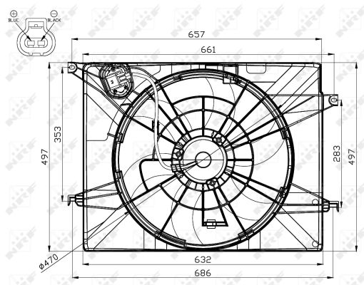 Ventilator, radiator 47561 NRF