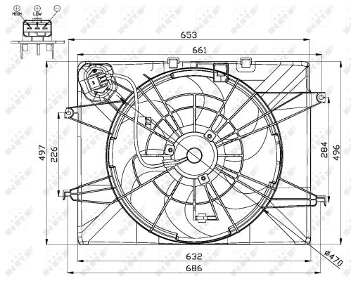 Ventilator, radiator 47564 NRF