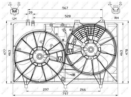 Ventilator, radiator 47565 NRF