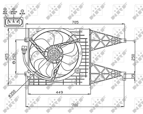 Ventilator, radiator 47744 NRF