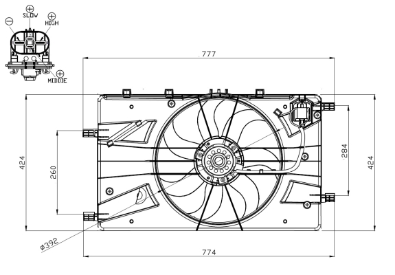 Ventilator, radiator 47878 NRF