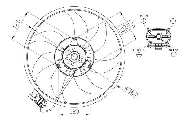 Ventilator, radiator 47914 NRF