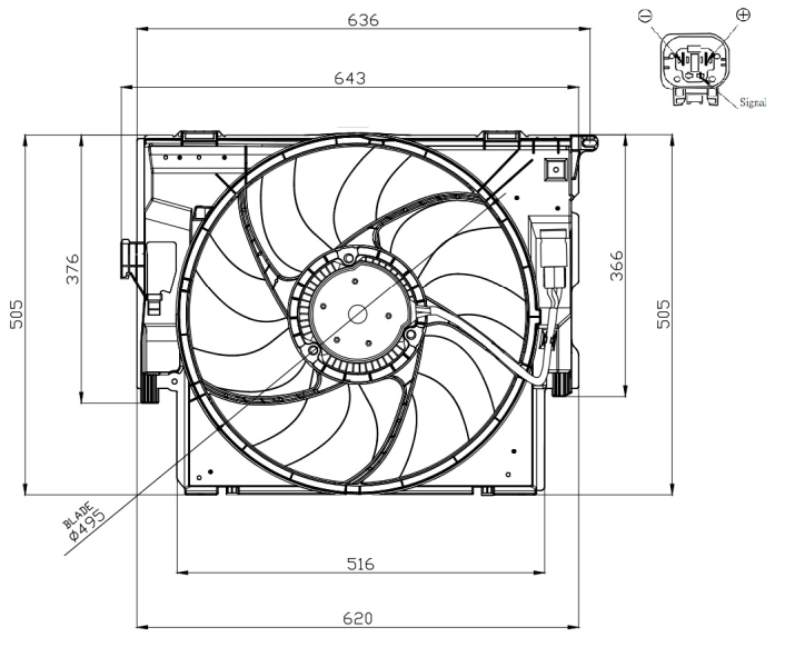 Ventilator, radiator 47956 NRF