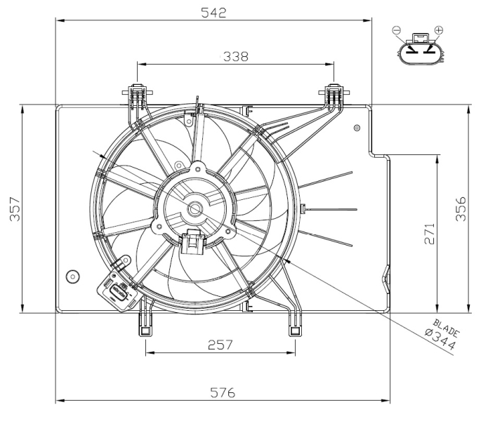 Ventilator, radiator 47957 NRF